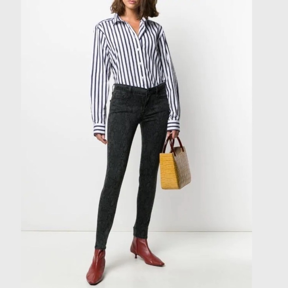 FRAME $220 Le Skinny de Jeanne Tonal Python snake Print Jeans. Size 30